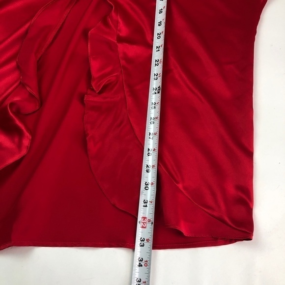 NWT Victorias Secret Red Ruffle Satin Robe one size Heart Print Back Love Kimono - Picture 4 of 8